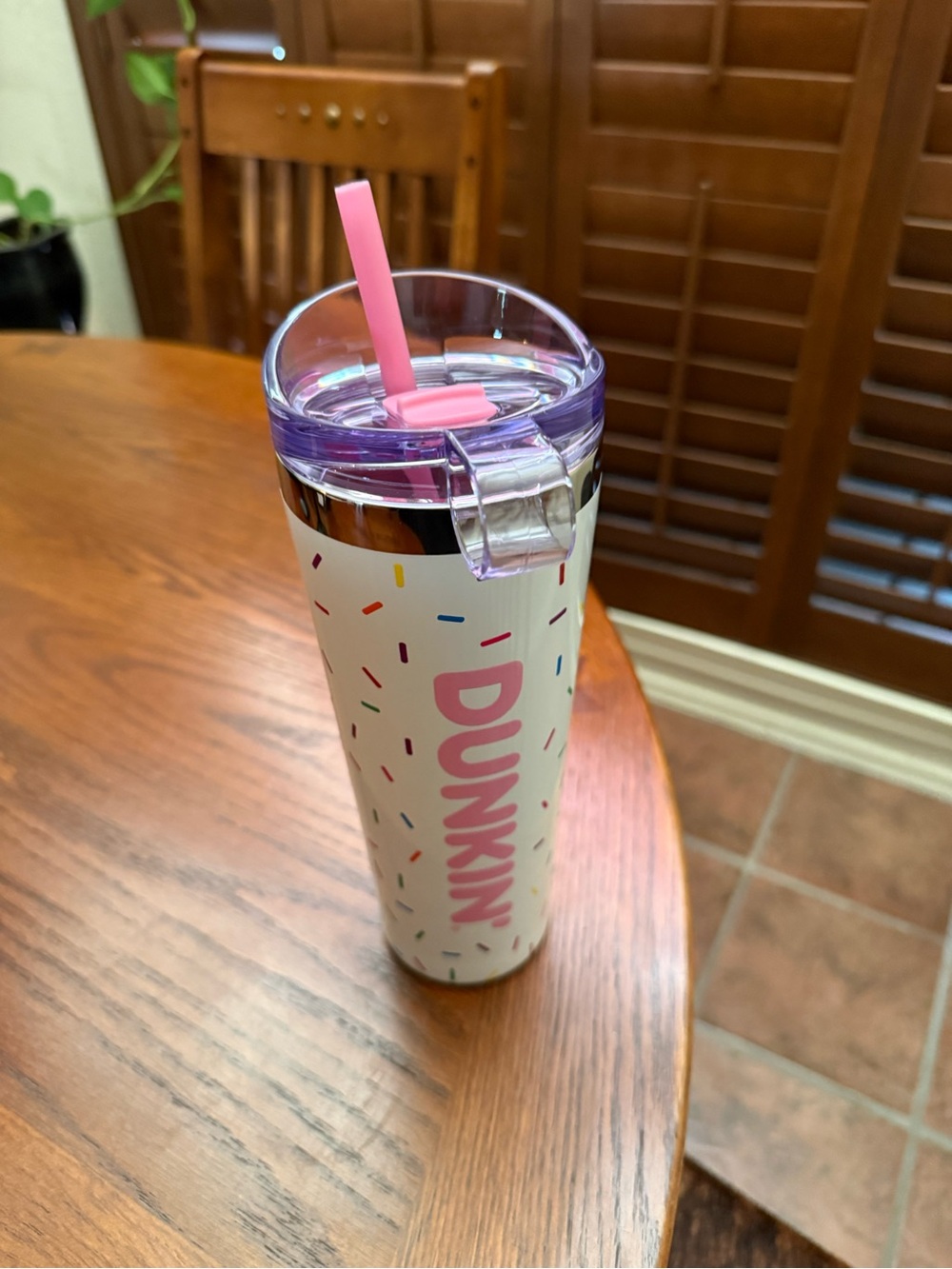 Dunkin Sprinkles 24oz Travel Tumbler with Straw - Picture 4 of 4